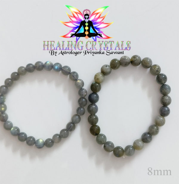 Labradorite Crystal Bracelet 8mm Round Beads AAA Quality [Darkish Color] (without certificate)