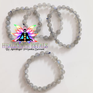 Labradorite Crystal Bracelet 6mm Round Beads AAA+ Quality [grayish color] (without certificate)