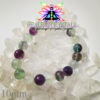 Rainbow Fluorite Crystal Bracelet Round 10mm Beads