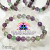 Rainbow Fluorite Crystal Bracelet Round 8mm Beads