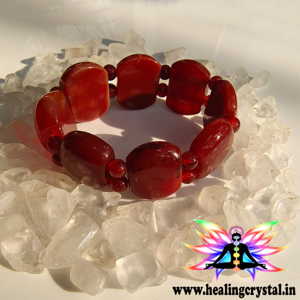 Carnelian Crystal Bracelet Broad Beads