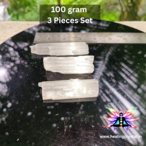 Selenite Crystal Raw 100 grams (Pack Of 3 Piece/5 Piece/6 Piece/7 Piece/9 Piece) Small Size - 100 g (Pack of 5 small piece)