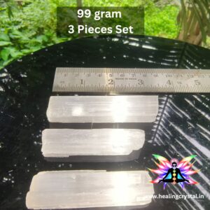 Selenite Crystal Raw 99 grams (Pack Of 3 Piece/10 Piece) Small Size - 99 g (Pack of 3 small piece)