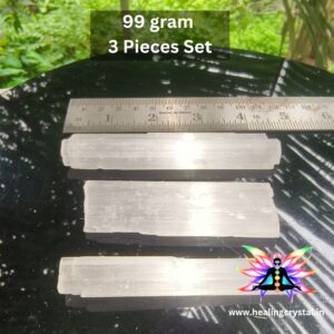 Selenite Crystal Raw 99 grams (Pack Of 3 Piece/10 Piece) Small Size - 99 g (Pack of 3 small piece.)