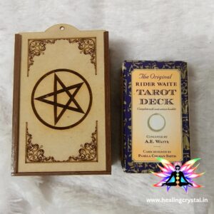 Tarot Cards Storage Box With Engrave Design Pentacle