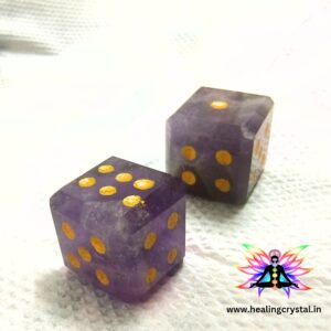 Amethyst Crystal Stone Playing Dice Decor (Single Piece)